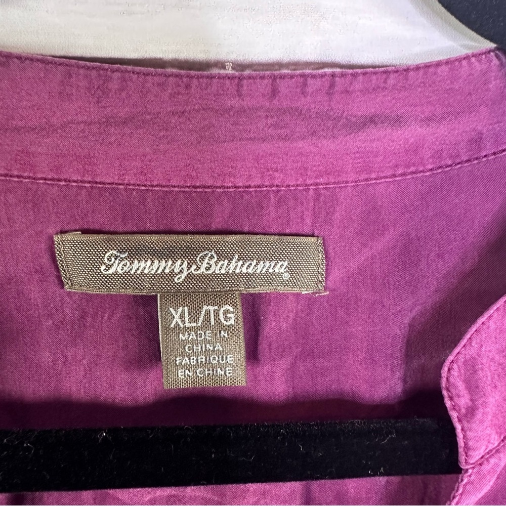 Tommy Bahama Purple Button-Down Silk Shirt for Women Size XL - Picture 3 of 7